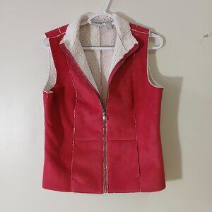 Chico's faux suede/fleece vest - size 1 or med 8/10